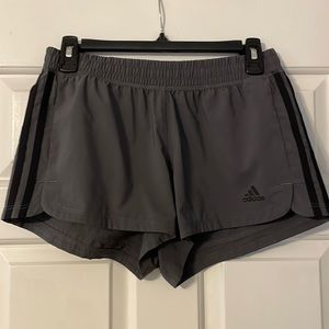 gray adidas running shorts